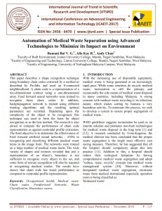 Automation of Medical Waste Separation using Advanced Technologies to Minimize its Impact on Environment