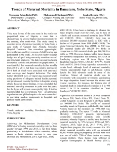 Trends Of Maternal Mortality In Damaturu, Yobe State, Nigeria