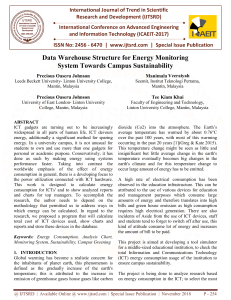 Data Warehouse Structure for Energy Monitoring System Towards Campus Sustainability