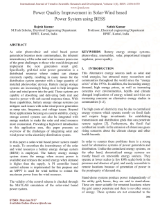 Power Quality Improvement in Solar Wind based Power System using BESS