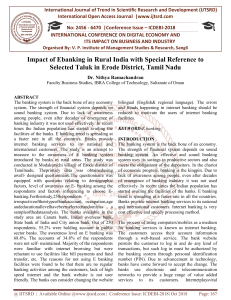 Impact of Ebanking in Rural India with Special Reference to Selected Taluk in Erode District, Tamil Nadu