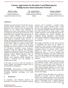 Various Approaches for Dynamic Load Balancing for Multiprocessor Interconnection Network