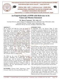 An Empirical Study of IPPB with Reference to its Vision and Mission Statement
