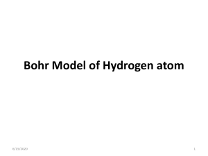 Bohr Model of Hydrogen atom