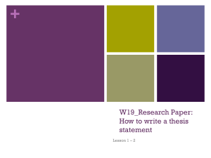 W19 Research Paper- How to write a thesis statement