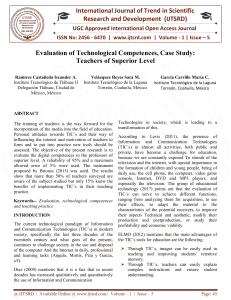 Evaluation of Technological Competences, Case Study Teachers of Superior Level