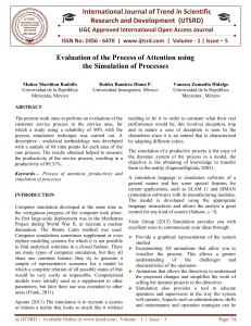 Evaluation of the Process of Attention using the Simulation of Processes