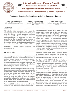 Customer Service Evaluation Applied to Pedagogy Degree