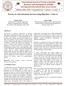 Privacy in Advertisement Services using Big Data A Survey