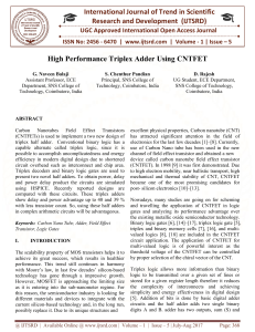 High Performance Triplex Adder using CNTFET