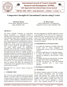 Compressive Strength of Conventional Concrete Using E Waste