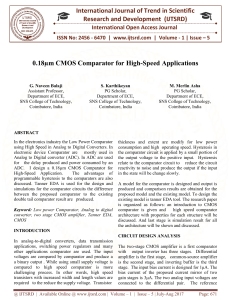 0.18µ-m CMOS Comparator for High Speed Applications