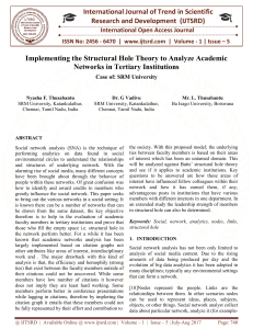 Implementing the Structural Hole Theory to Analyze Academic Networks in Tertiary Institutions