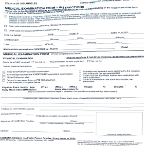 DCFS 561 a Medical Form