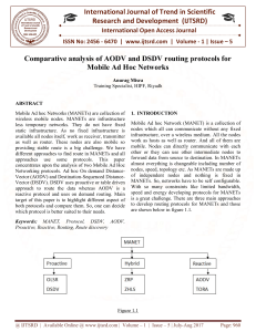 Comparative Analysis of AODV and DSDV Routing Protocols for Mobile Ad Hoc Networks