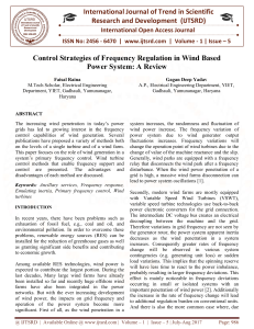 Control Strategies of Frequency Regulation in Wind Based Power System A Review