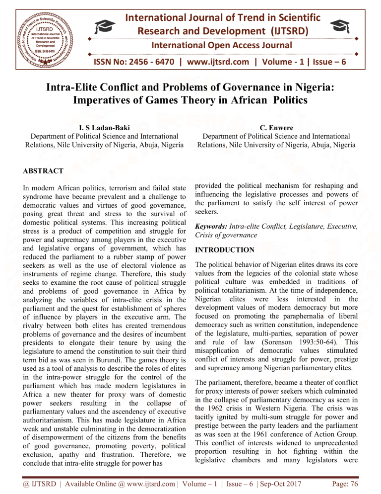 intra-elite-conflict-and-problems-of-governance-in-nigeria-imperatives