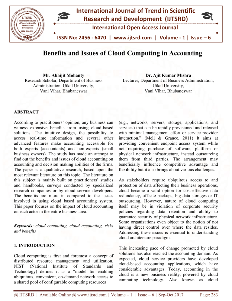 research paper on cloud accounting