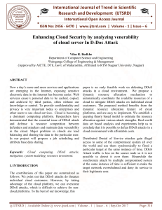 Enhancing Cloud Security by Analyzing Venerability of Cloud Server in D Dos Attack