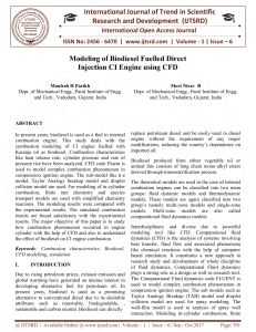 Modeling of Biodiesel Fuelled Direct Injection CI Engine using CFD