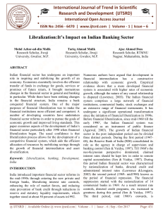 Libralization It's Impact on Indian Banking Sector