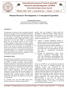 Human Resource Development A Conceptual Exposition