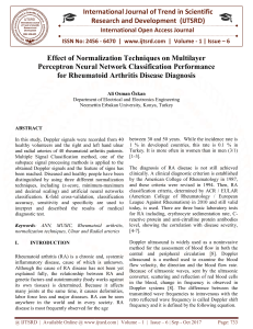 Effect of Normalization Techniques on Multilayer Perceptron Neural Network Classification Performance for Rheumatoid Arthritis Disease Diagnosis