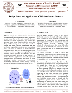 Design Issues and Applications of Wireless Sensor Network