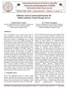 Efficient Access Control and Security for Multi Authority Cloud Storage Server