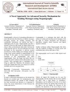 A Novel Approach An Advanced Security Mechanism for Sending Messages using Steganography