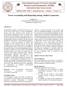 Green Accounting and Reporting among Indian Corporates