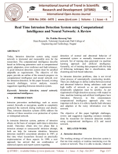 Real Time Intrusion Detection System Using Computational Intelligence and Neural Network A Review