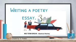 Writing a poetry essay - Mid-term break