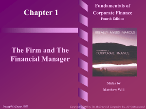 The firm and financial manager