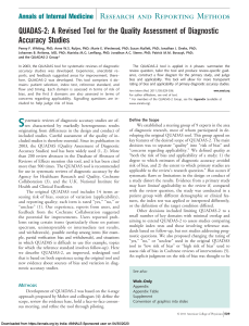 QUADAS-2: Assessing Diagnostic Accuracy Study Quality