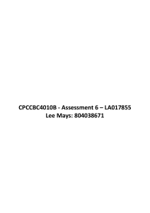 CPCCBC4010B - Assessment 6 – Lee Mays - 804038671