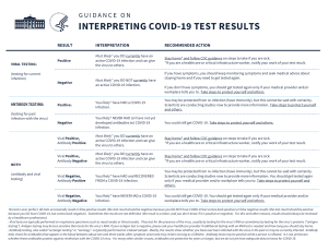Guidance on interpreting covid 19 Test Results