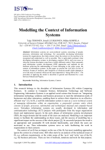 Modelling the context of information sys
