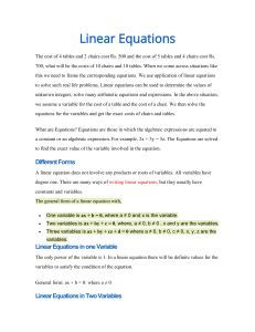 Linear Equations