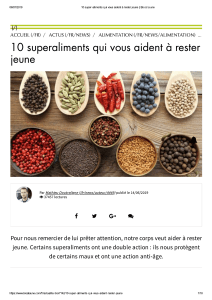 10 super-aliments qui vous aident à rester jeune   Bio à la une