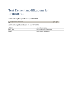 Text Element modifications for RFIDKRTCR