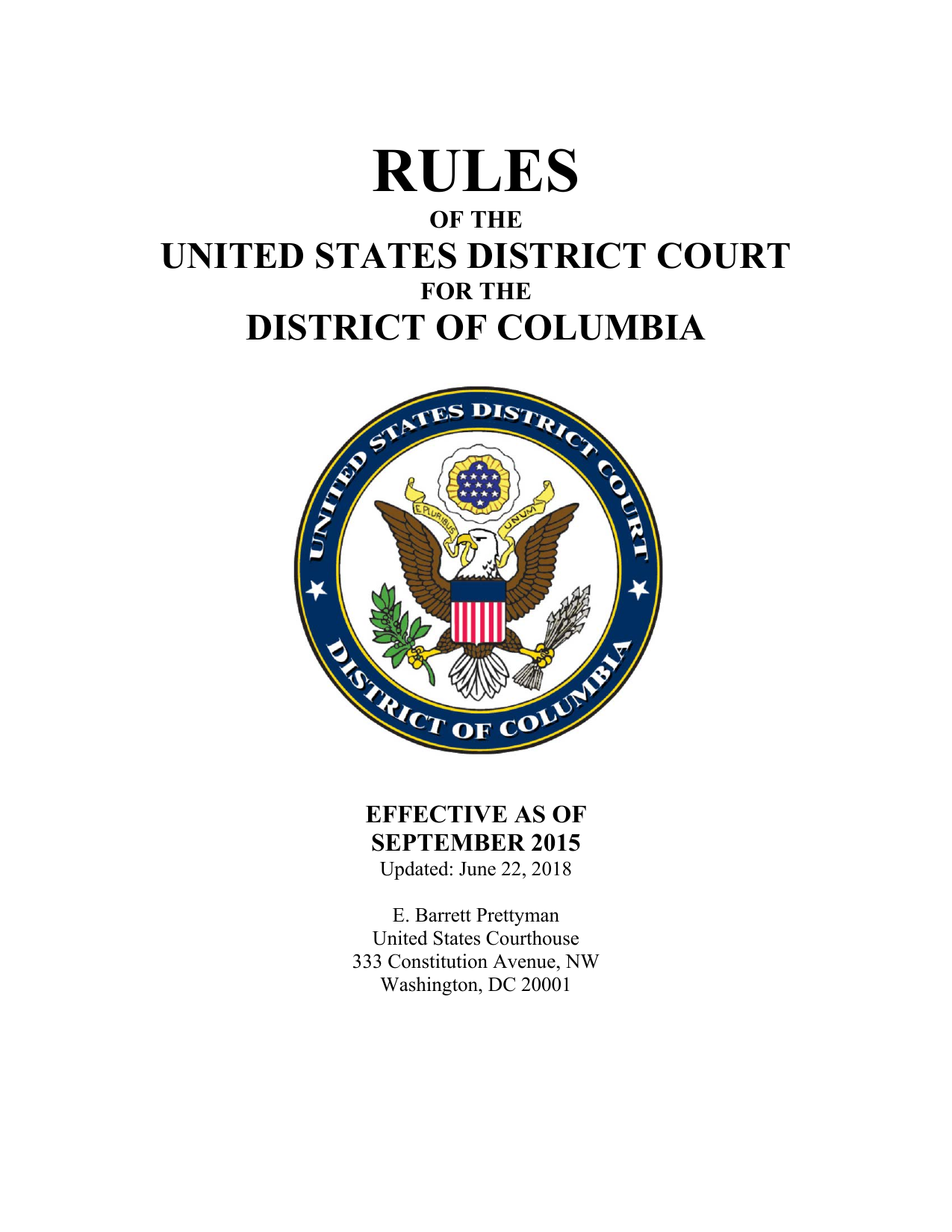 Local Rules Civil For June 22 2018