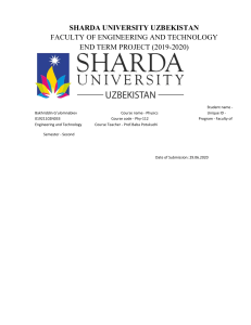 SHARDA UNIVERSITY UZBEKISTAN UV Report