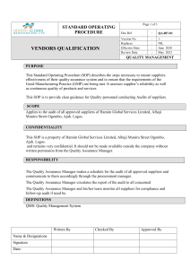 030- Sop vendor qualification.