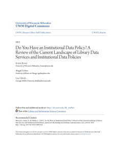 Do You Have an Institutional Data Policy  A Review of the Current