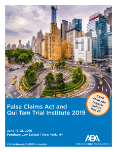 False Claims Act and Qui Tam Trial Institute 2019