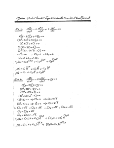 Higher Order Linear equation with Constant Coefficient