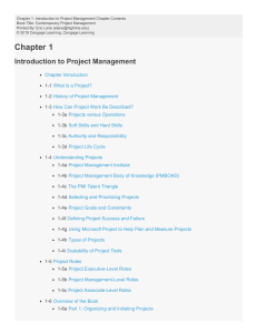 Contemporay Project Management - Chapter 1