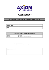 ICTSAS304 Provide basic system administration Assessment V1 15DEC15