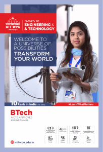 BTech-Brochure, MIT WPU, Pune, Maharashtra, India
